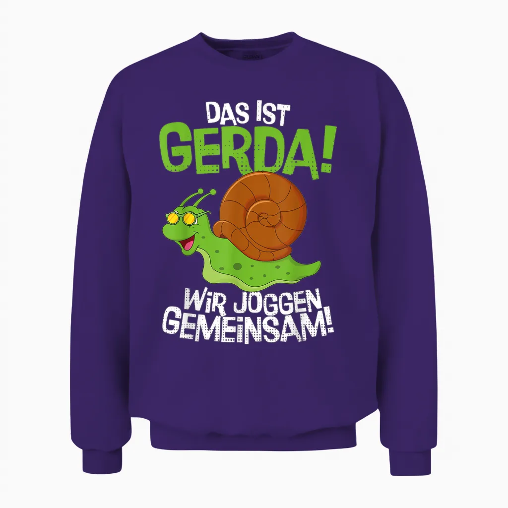 Lustige Schnecke Gerda & Ich Joggen Gemeinsam Running Unisex Sweatshirt in Purple