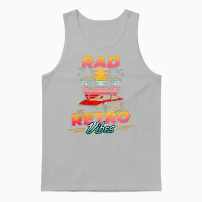 Rad Retro Vibes Unisex Tank Top - Ash