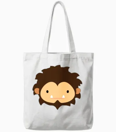 Sneaky Sasquatch Head Tote Bags - White