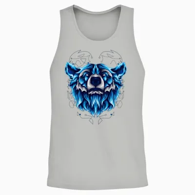 Bear Head Vintage Retro Unisex Tank Top - Ash