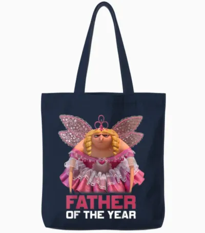 Despicable Me "gru in a Tutu" for Father's Day T-Shirt, Black, S Tote Bags - Navy