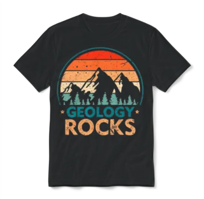 Geology Rocks Retro Unisex T-Shirt - Black