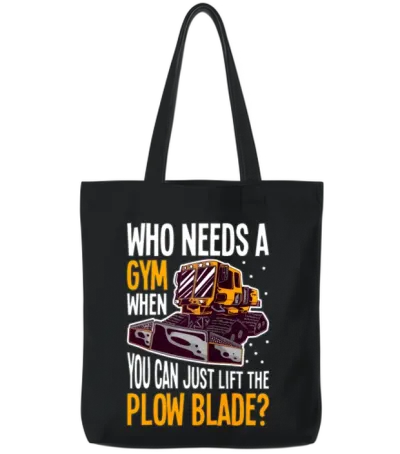 Snow Plowing Truck Driver Essentials Snow Plow Tote Bags - Black