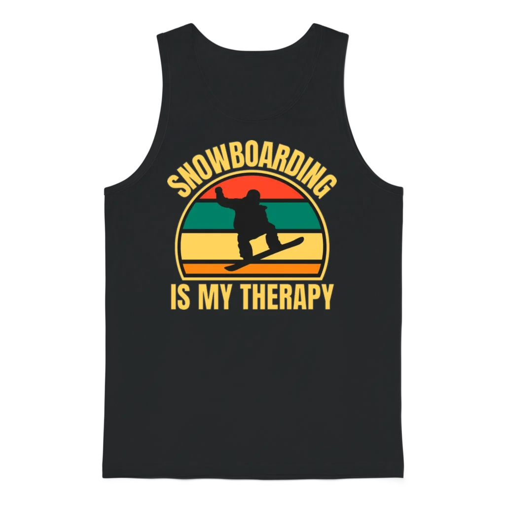 Retro Snowboard Unisex Tank Top - Black