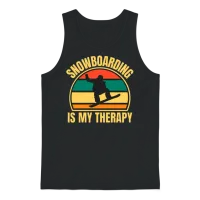 Retro Snowboard Unisex Tank Top - Black – 1