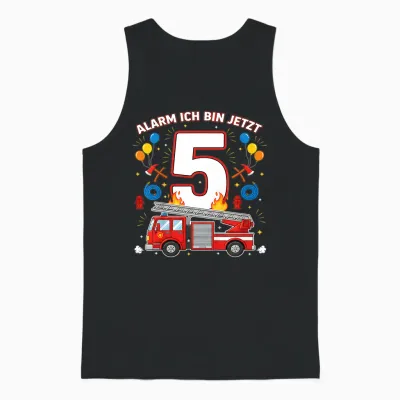 Alarm Ich Bin Jetzt 5 Feuerwehr Auto Kinder Geburtstag Unisex Tank Top - Black