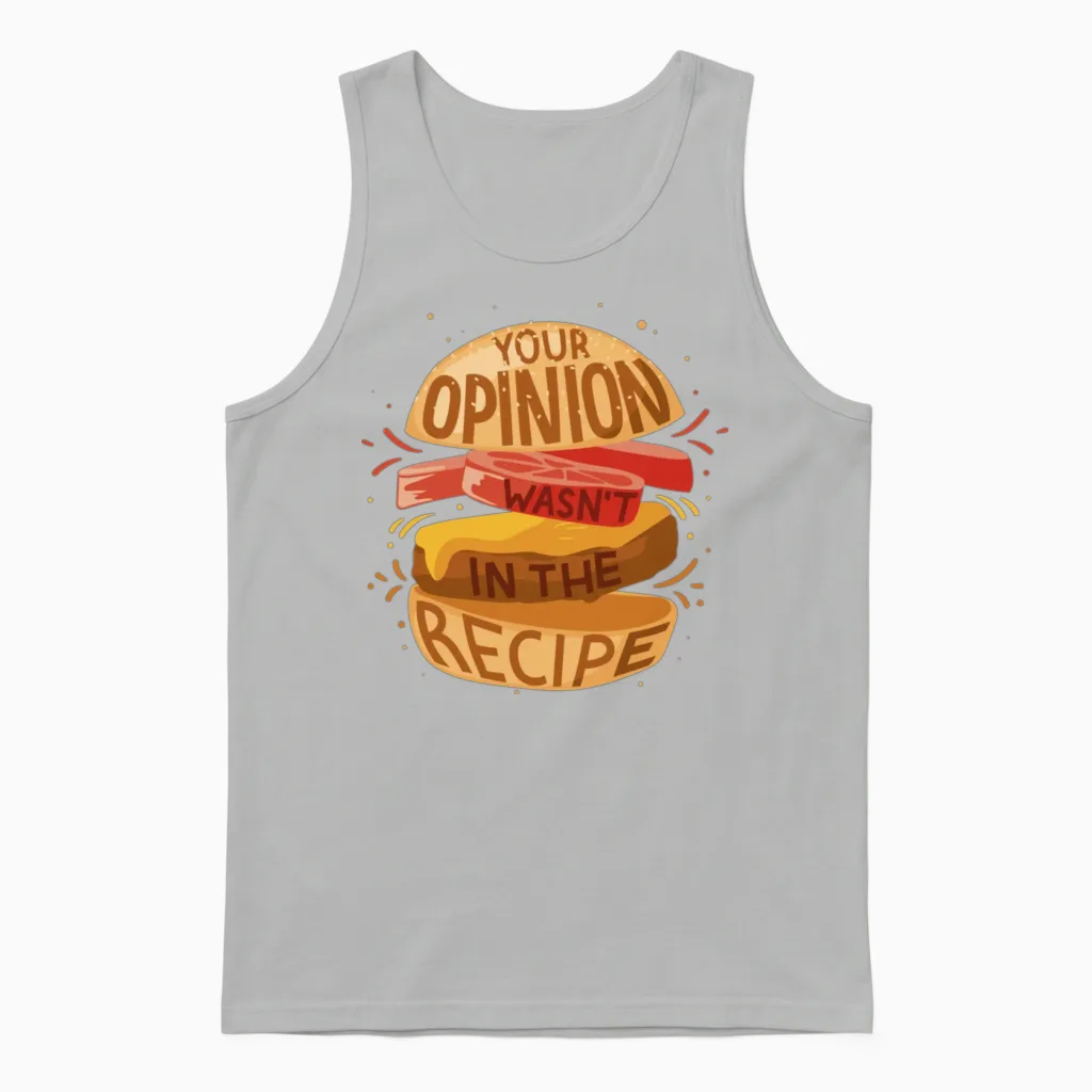 Hamburger Food Funny Unisex Tank Top in Ash