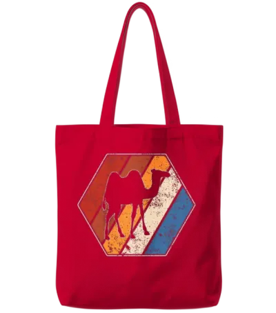 Camel Retro Tote Bags - Red
