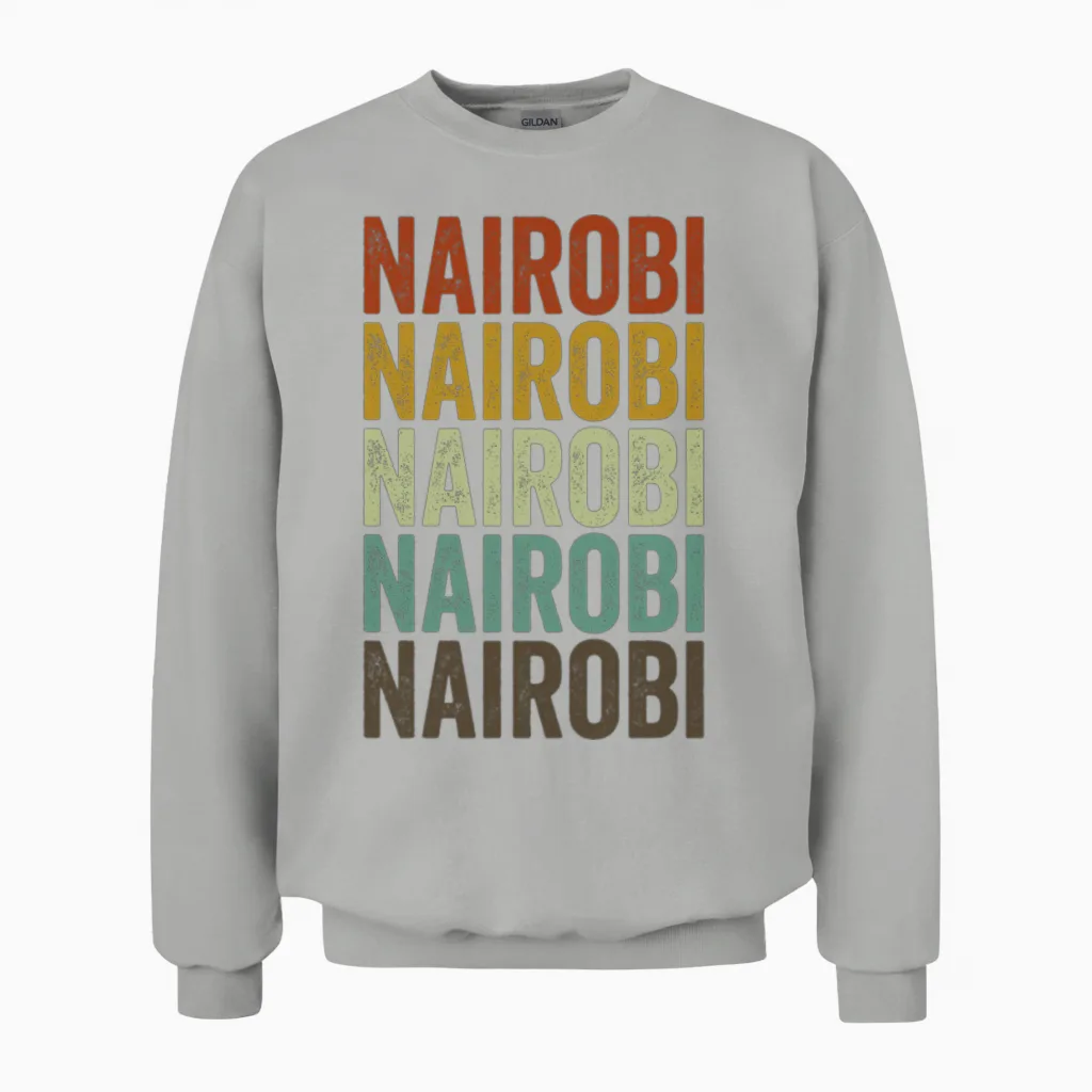Nairobi Kenya Retro Vintage Unisex Sweatshirt in Ash