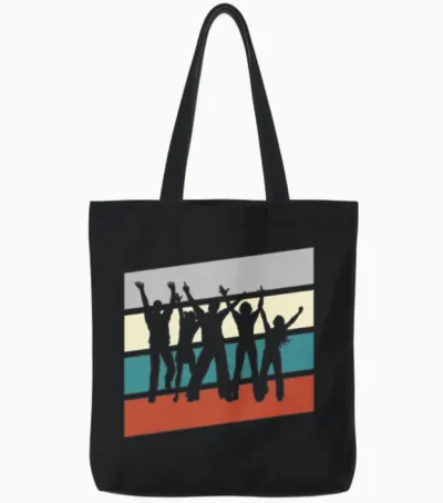 Dancing Retro Tote Bags - Black