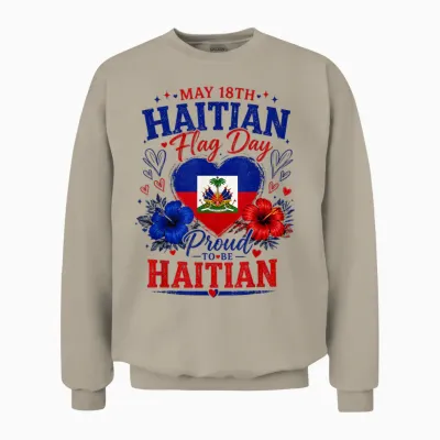 Happy Haitian Flag Day Proud Haiti Unisex Sweatshirt - Sand
