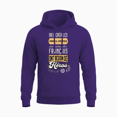 Francs-Comtois Gift Idea Humour Franche-Comté T-Shirt, Black, S Unisex Hoodie - Purple