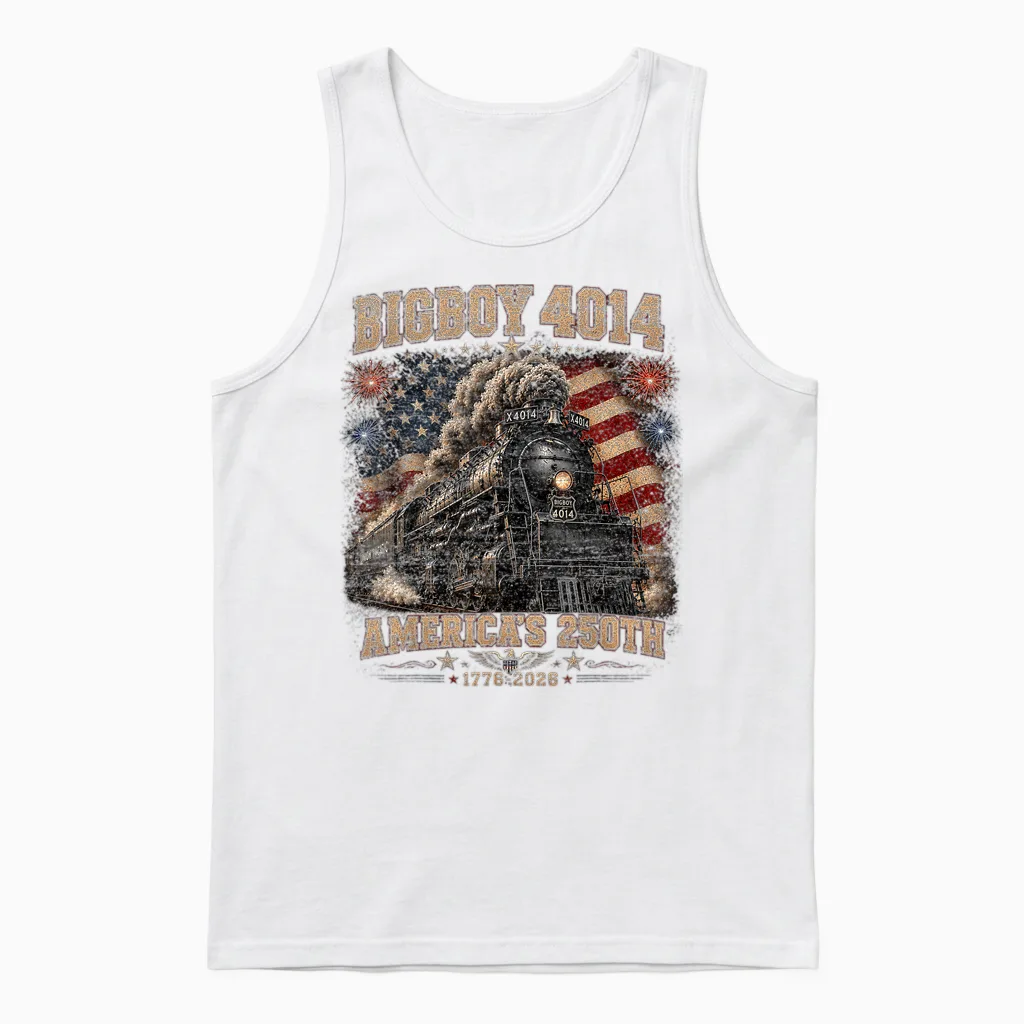 250th Anniversary Usa Big Boy 4014 Train Vintage Us Unisex Tank Top in White