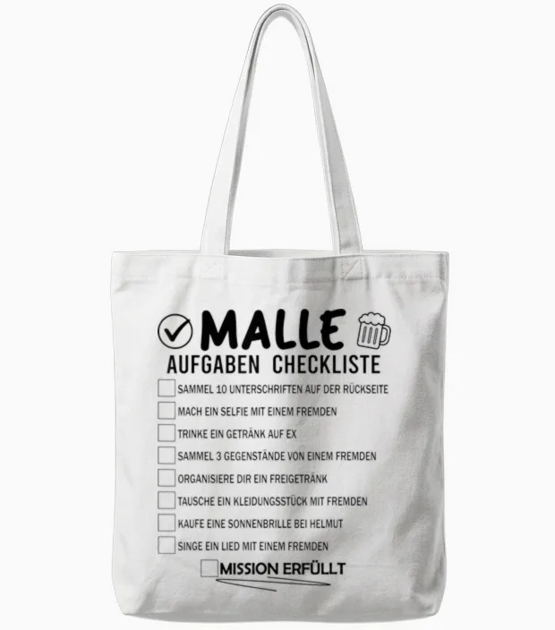 Malle Checkliste Aufgaben Partyurlaub Malle Gruppen Tote Bags in White