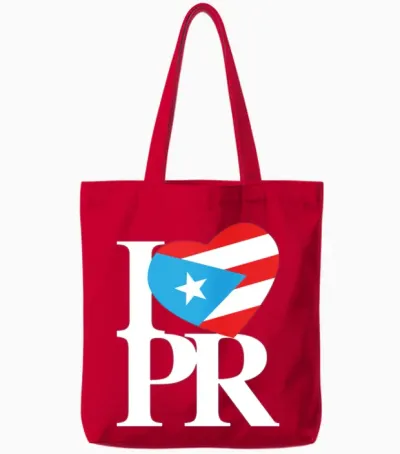 I Love Pr Retro Tote Bags - Red