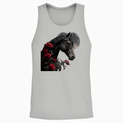 Black Horse Unisex Tank Top - Ash