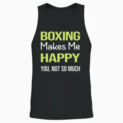 Funny Happy Boxing Unisex Tank Top - Black