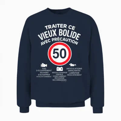50 Years Mechanical Humour - Panel Old Bolide Man Unisex Sweatshirt - Navy