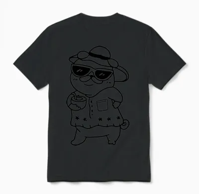 Kawaii Dog, Cute Dog. Unisex T-Shirt - Black