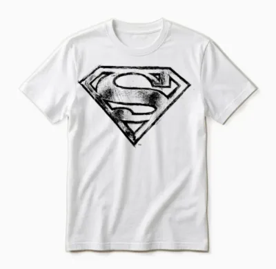 Superman S-Shield Logo Black and White Unisex T-Shirt - White