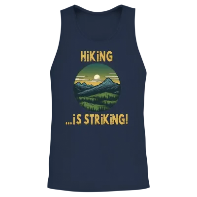 Hiking Is Striking Adventure! Unisex Tank Top - Navy
