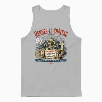 Rennes-Le-Château France Vintage - Saint Graal & Chevaliers Unisex Tank Top - Ash