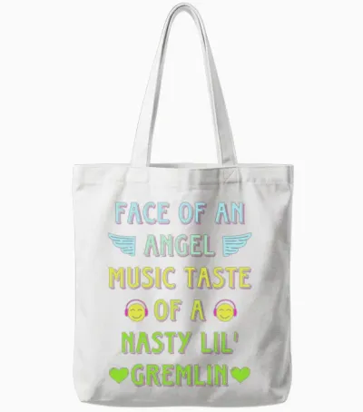 Face of an Angel Music Taste of a Nasty Tote Bags - White