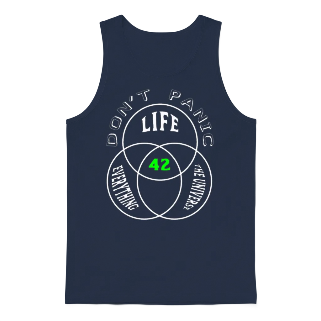 Dont Panic Unisex Tank Top - Navy