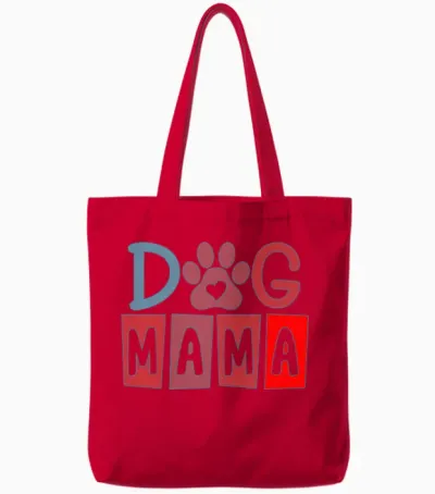 Dog Mama, Dog Lovers Tote Bags - Red