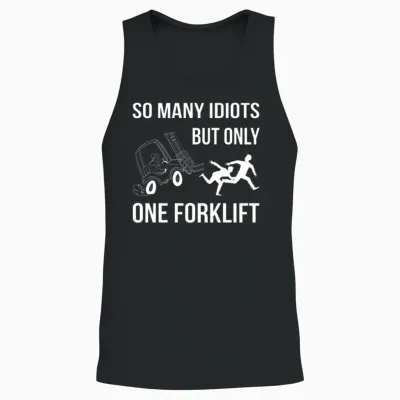 Warehouse Worker Forklift Operator Unisex Tank Top - Black