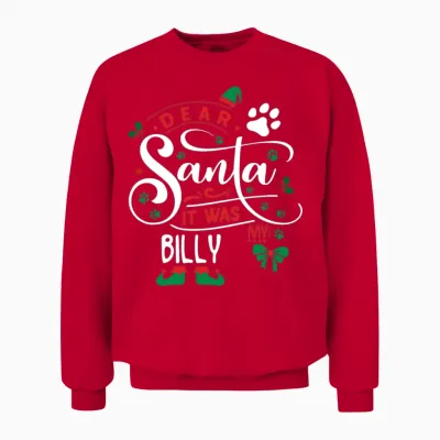 Billy Dog Christmas Dog Breed Unisex Sweatshirt - Red