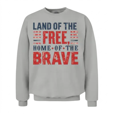 Land of the Free, Home of the Brave Unisex Sweatshirt - Ash