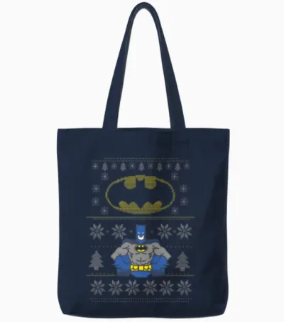 Dc Comics Batman Christmas Ugly Tote Bags - Navy