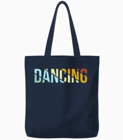 Dancing Retro Tote Bags - Navy