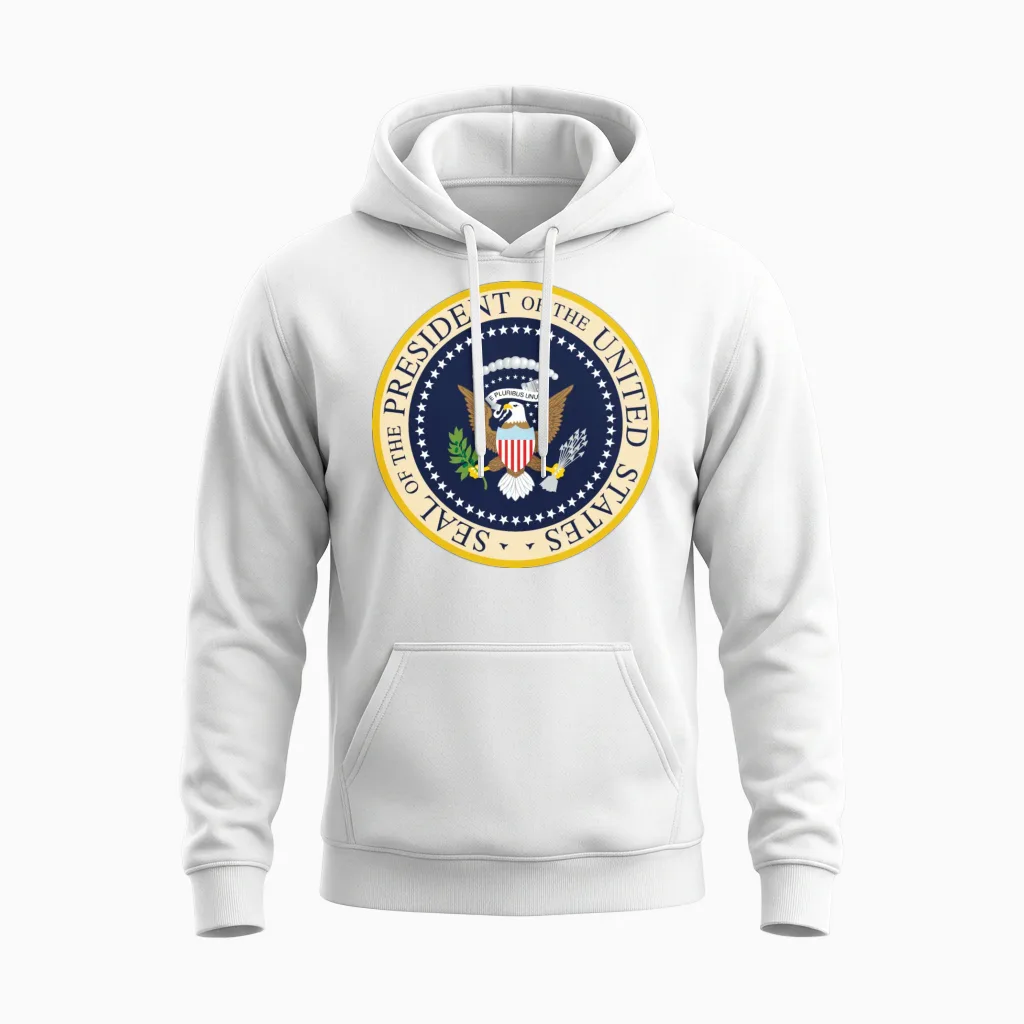 Seal of the President the United States 4th July Unisex Hoodie in White
