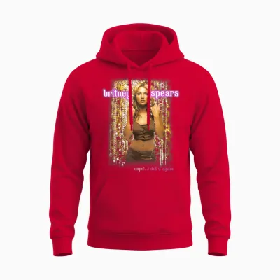 Britney Spears - Oops!... I Did It Again Tour Birthday T-Shirt, Black Unisex Hoodie - Red
