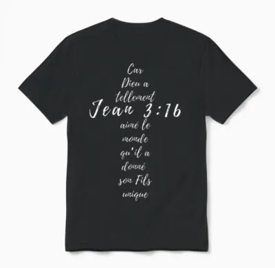 Jean 3 16 Croix Chrétienne Cadeaux Religion Verset Bible T-Shirt Haut De Gamme Unisex T-Shirt - Black