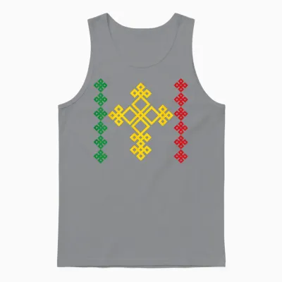 Ethiopian Cross Ethiopia T-Shirt, Black, S Unisex Tank Top - Sport Grey