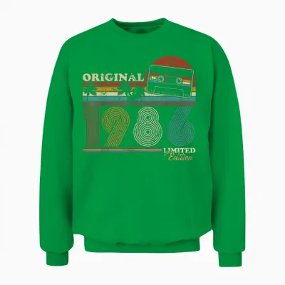 1986 Vintage Geburtstag Retro Vintage Männer Frauen Geschenk Unisex Sweatshirt - Irish Green