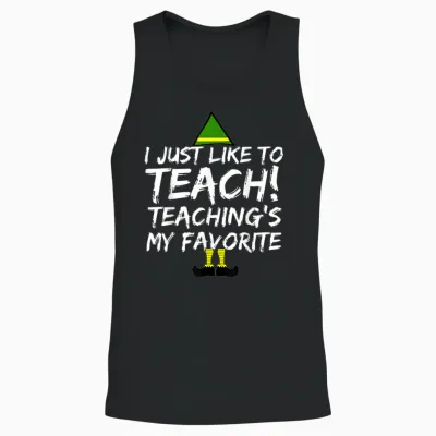 Funny Teacher Christmas Teaching Is My Favorite Unisex Tank Top - Black