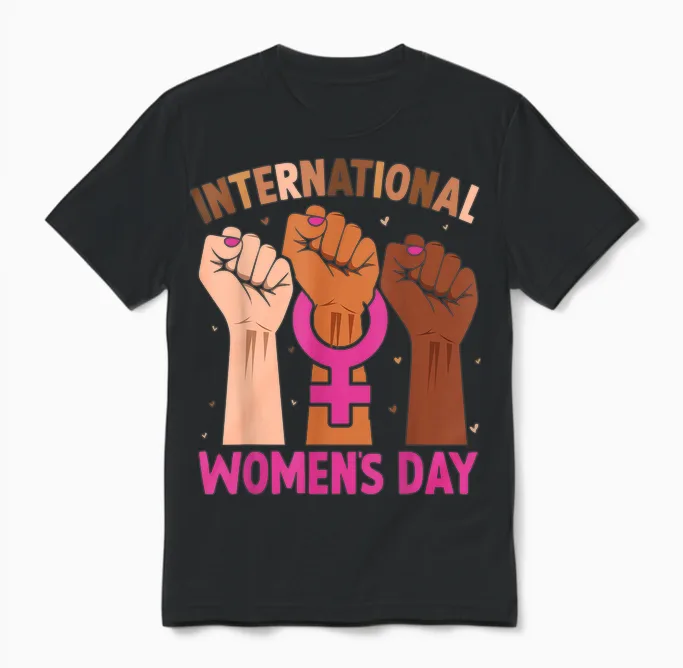 International Women's Day Unisex T-Shirt in Black