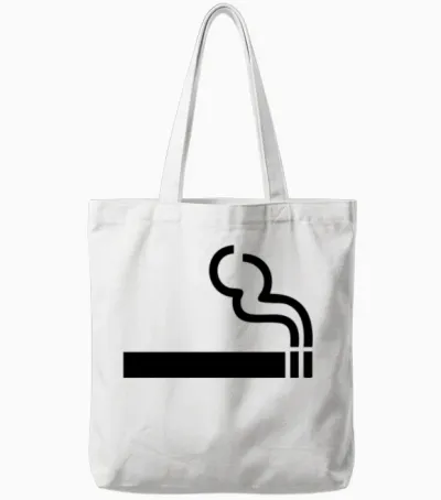 Cigarette - Smoking Tote Bags - White