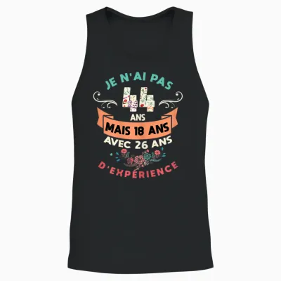Woman 44 Years Birthday Woman Gift Humour I 44 Years T-Shirt, Black, S Unisex Tank Top - Black