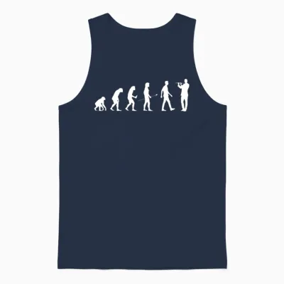 Flutist Gift Transverse Flute Player Evolution Man Unisex Tank Top - Navy