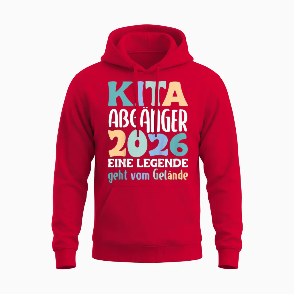 Kita Abgänger 2026 Eine Legende Geht Vom Gelände Abschied Unisex Hoodie in Red