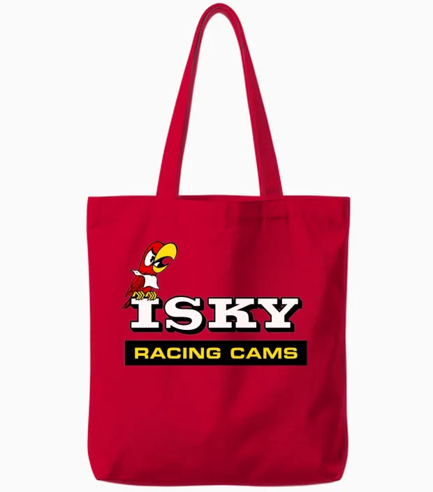 Isky Racing Cams Logo from 1964. Tote Bags in Red