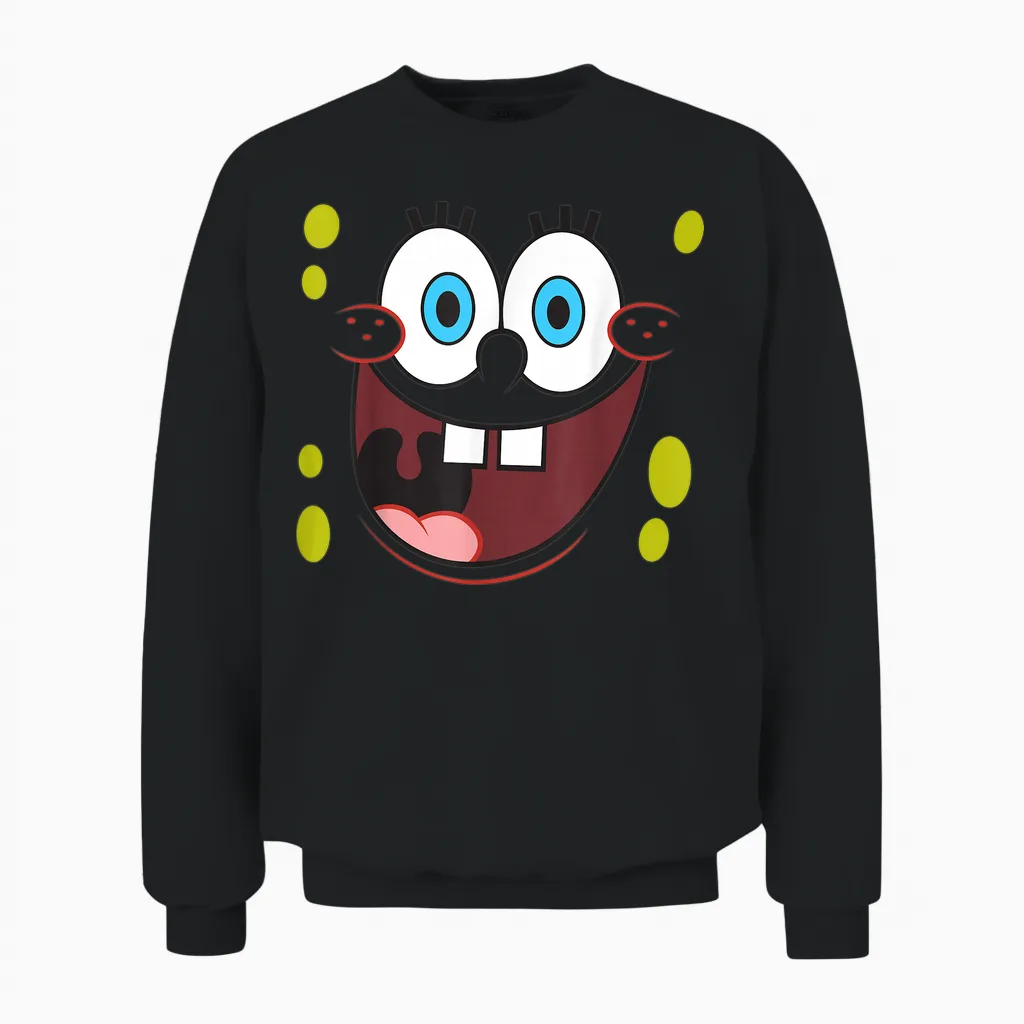 Bob L'éponge Visage Souriant Aux Yeux Brillants Unisex Sweatshirt in Black