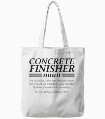Concrete Finisher Noun Tote Bags - White