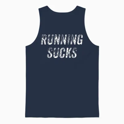 Running Sucks Marathon Runner Athlete Funny Running Lovers T-Shirt, Black, S Unisex Tank Top - Navy