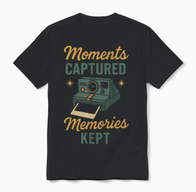 Retro Camera Club Analog Photography Film Roll Unisex T-Shirt in Black